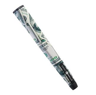 C-Note Midsize putter grip with dollar bill design, side view