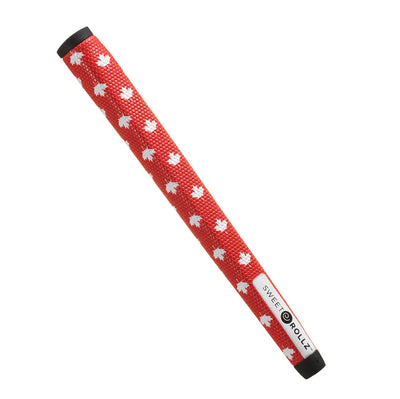 O Canada Skinny putter grip with red maple leaf pattern, side view