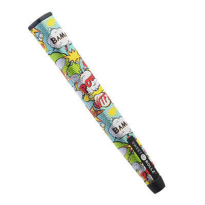 WTF? - Midsize Putter Grip with colorful comic-style design, side view